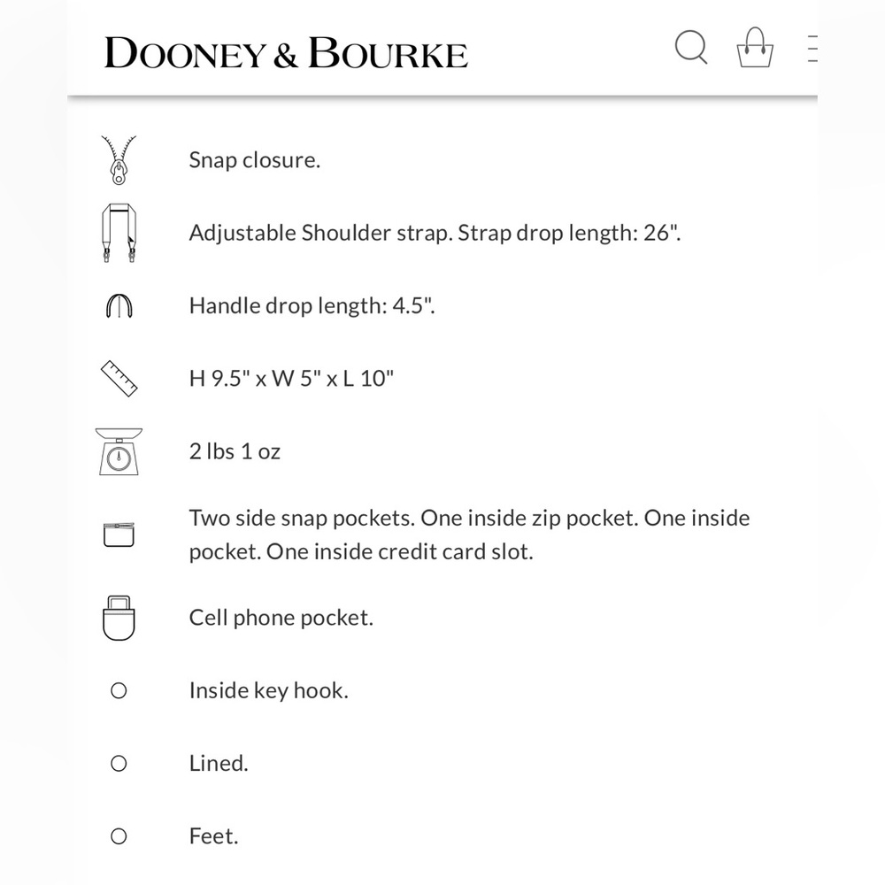 Dooney and Bourke small Florentine Barlow bag NWT - Picture 10 of 13